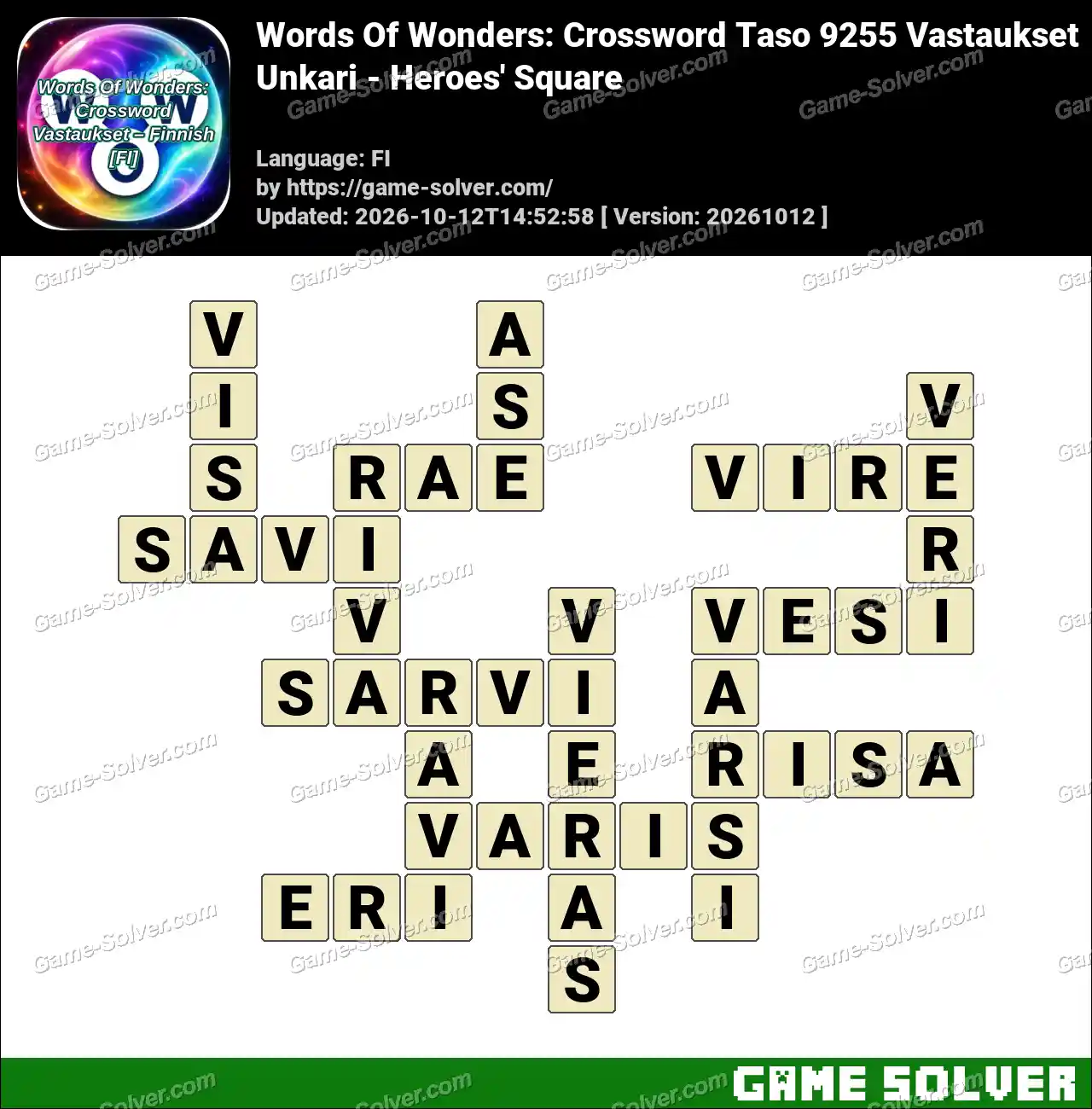 Words Of Wonders: Crossword Taso 9255 Vastaukset – Unkari – Heroes’ Square